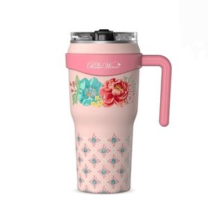 The PIONEER WOMAN 40oz Fancy Flourish Stainless Steel Pink Insulated Tumbler